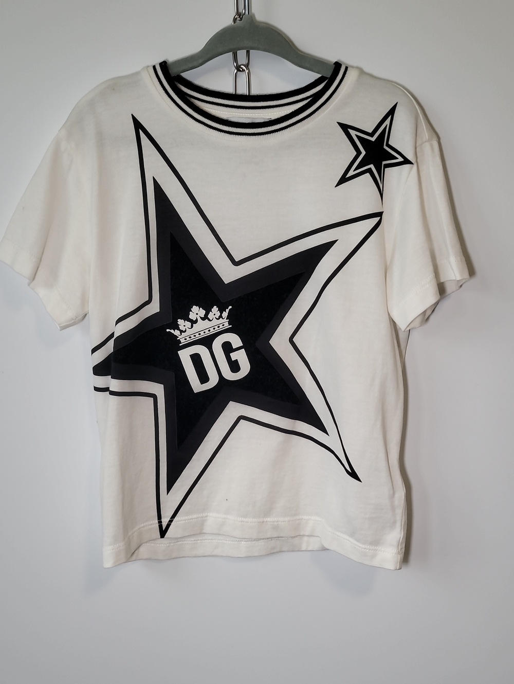Dolce & Gabbana White Tee with Black Star Graphic